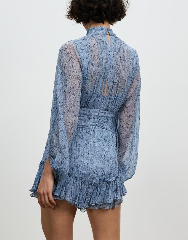 Shona Joy Harmony High Neck Ruched Mini Dress Blue Size 8 photo 4