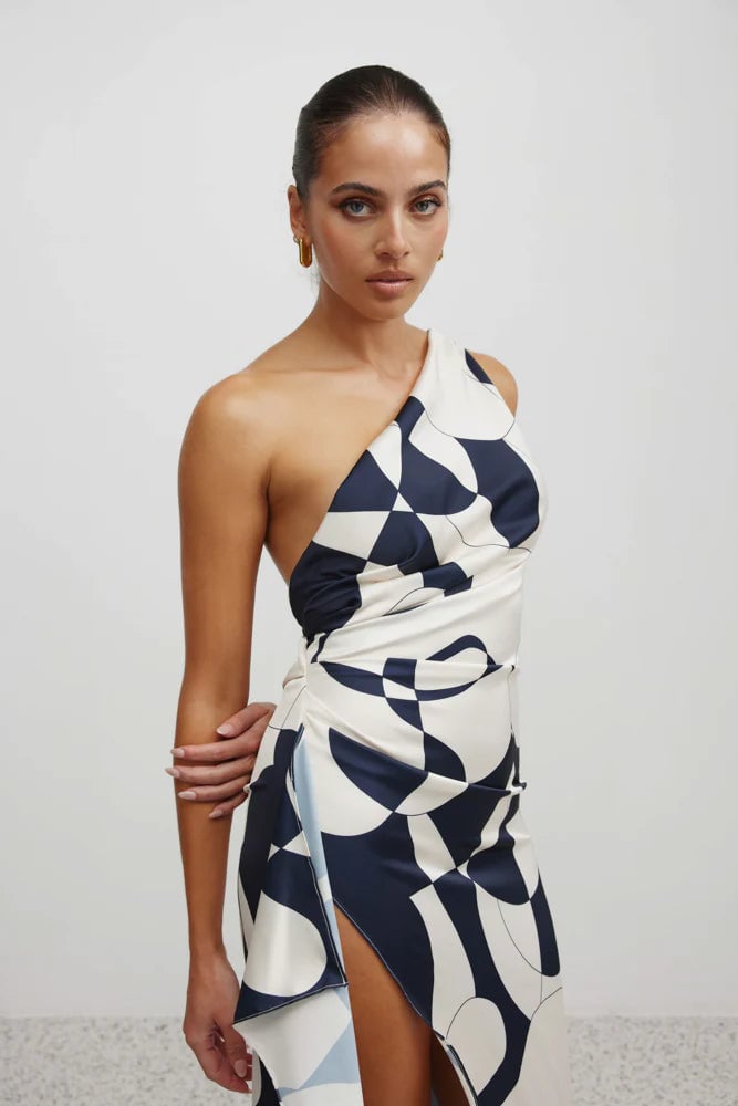 Lexi Samira Dress - Abstract Navy Print photo 3