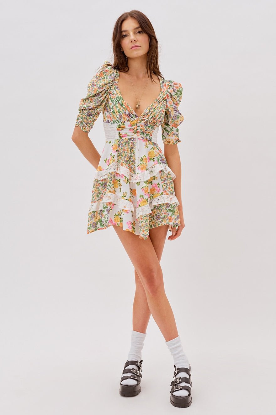 For Love and Lemons Rosalyn Mini Dress - Marigold photo 3