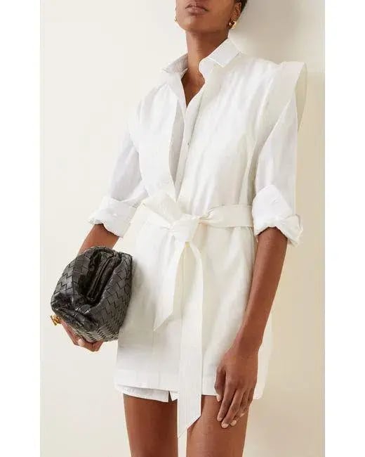 Wardrobe NYC Mini Kaftan Dress White Size 8/S photo 4