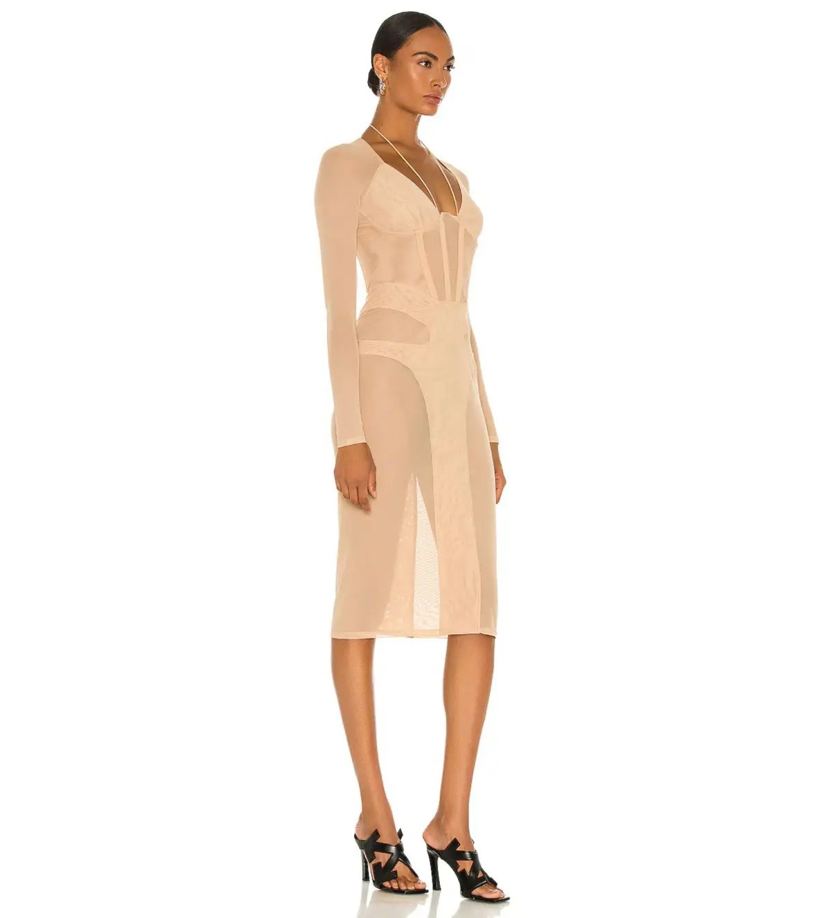 Dion Lee Powertulle Corset Midi Dress in Desert Size AU 10 photo 2