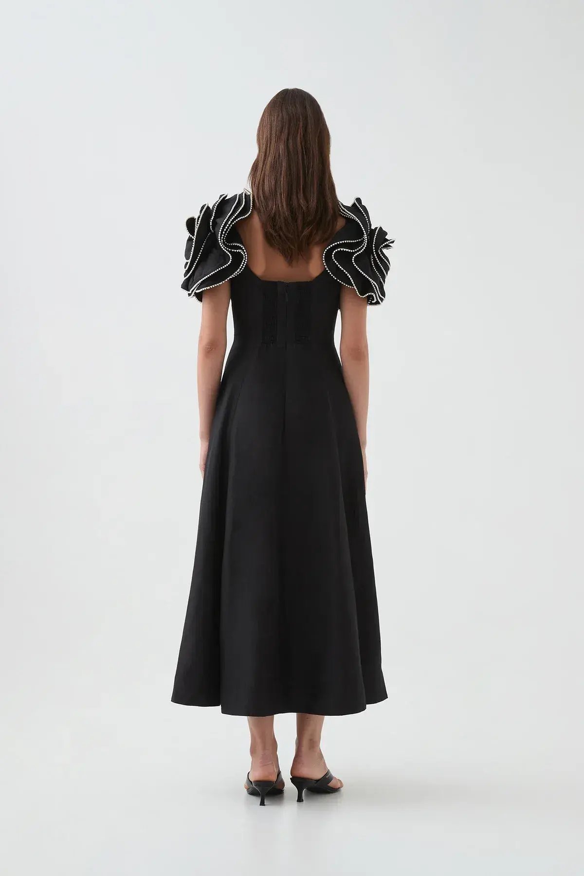 Aje Twyla Midi Dress Black Size 10 photo 6