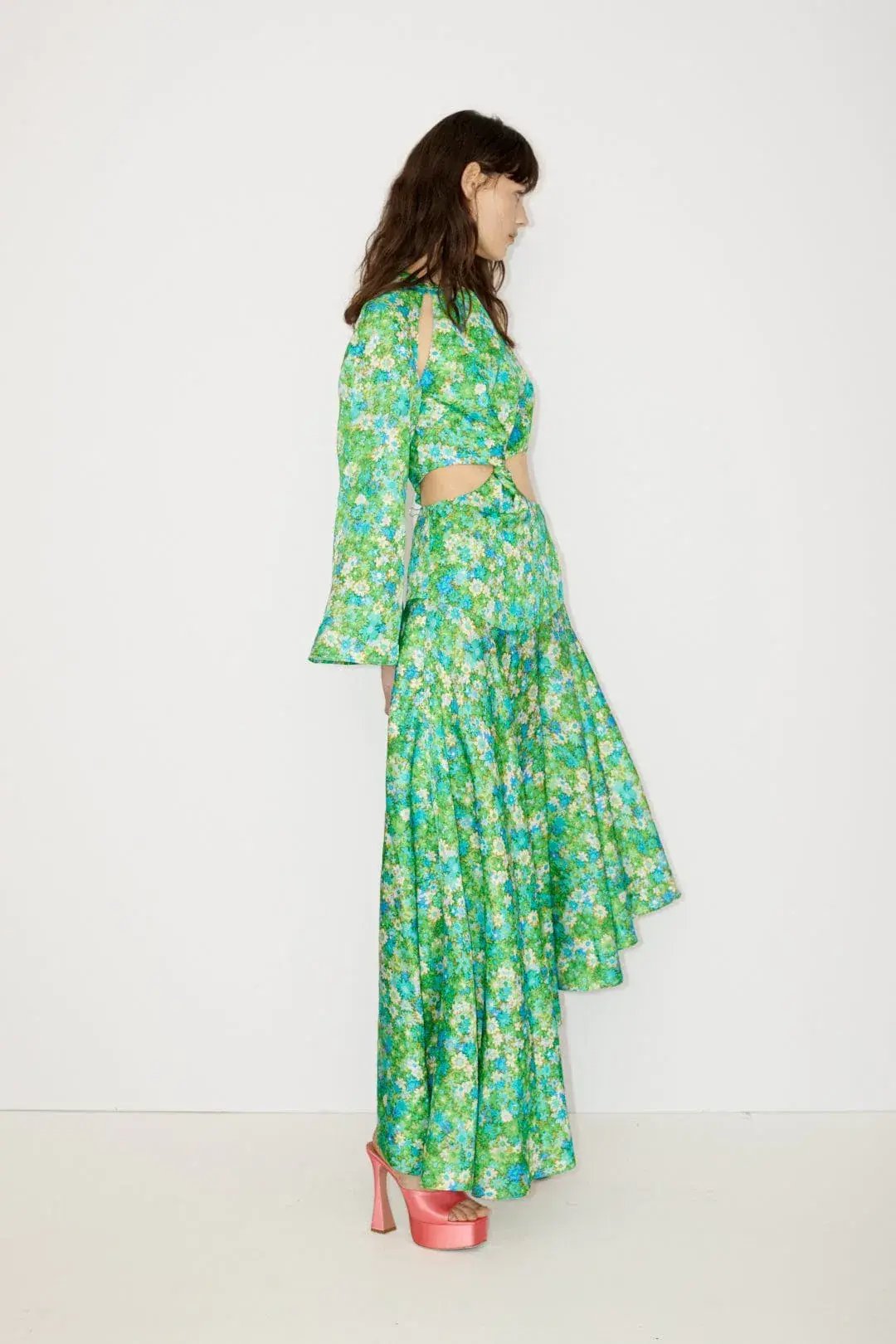 Alemais Cassandra Cut Out Midi Turquoise Dress Green Size 8 photo 2