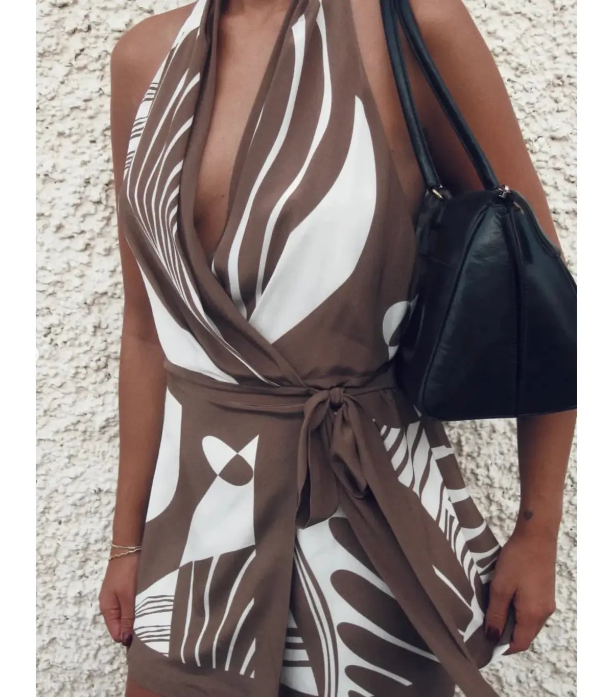 Sir the Label Almara Wrap Mini Dress Brown Espresso Size 10 photo 5