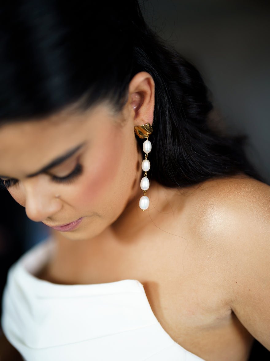 Sterling King Pearl Drip Earrings photo 2