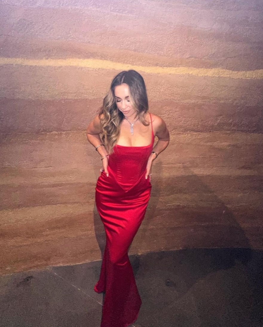 House of CB Olivette Satin Dress - Red photo 2