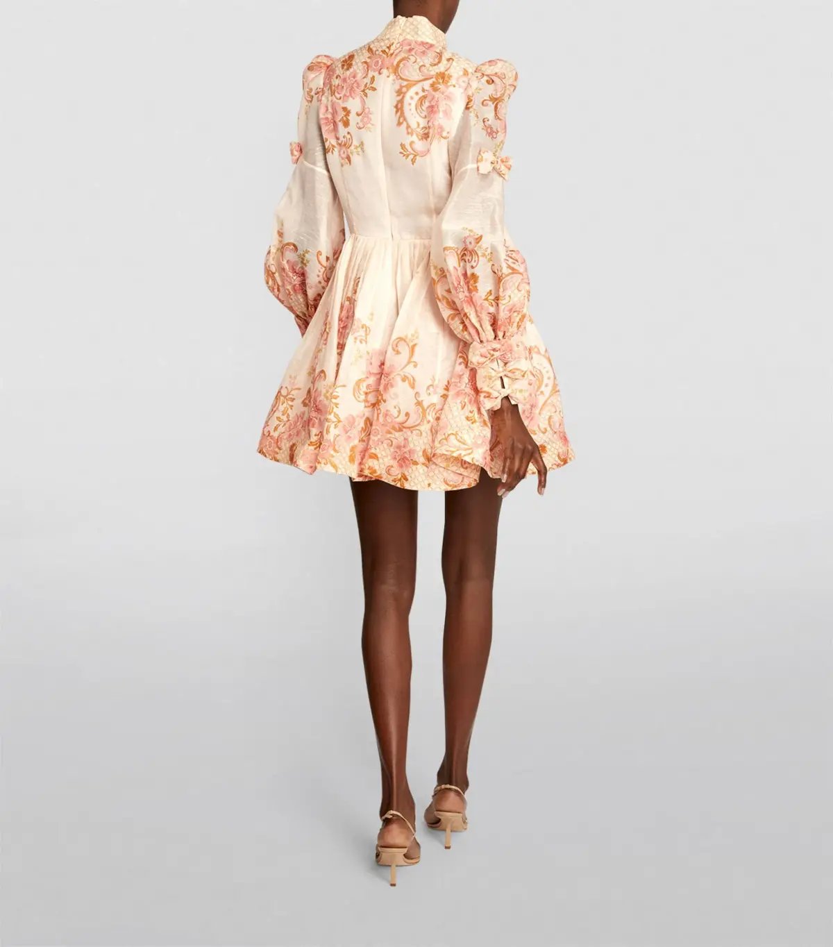 Zimmermann Postcard Bow Dress Pink Size 1/AU 10 photo 2