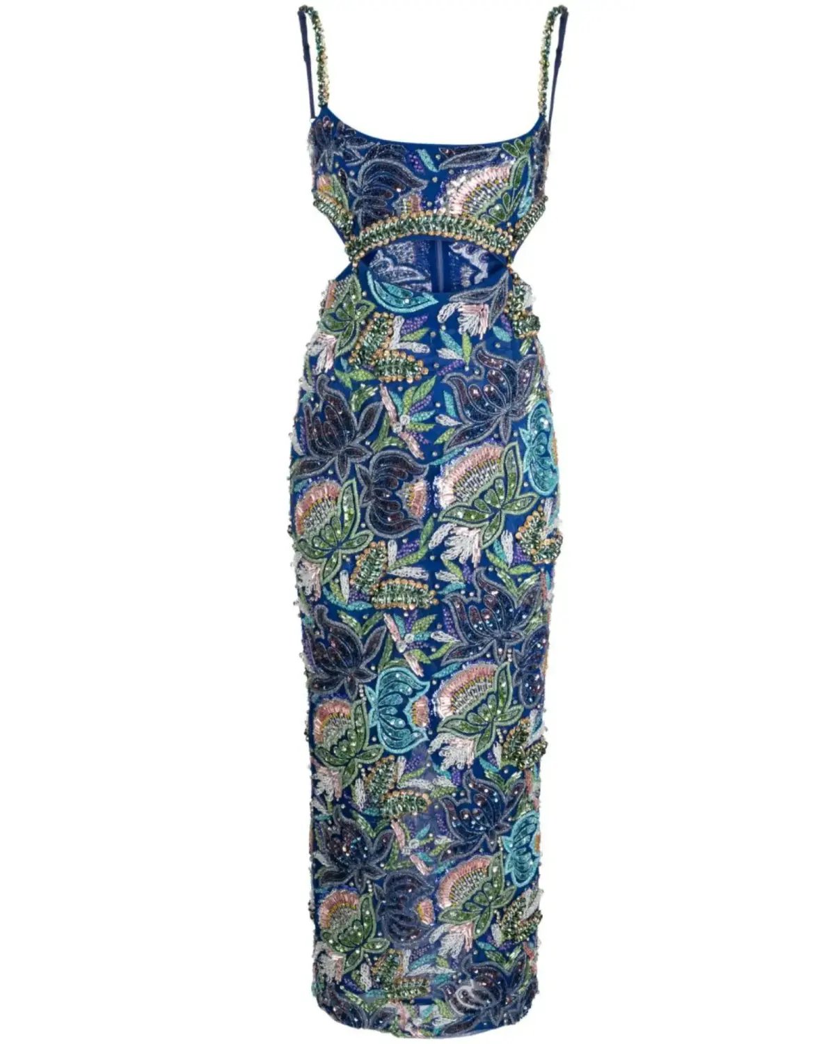 Rachel Gilbert Piper Beaded Midi Dress Ocean Blue Size AU 8 photo 4