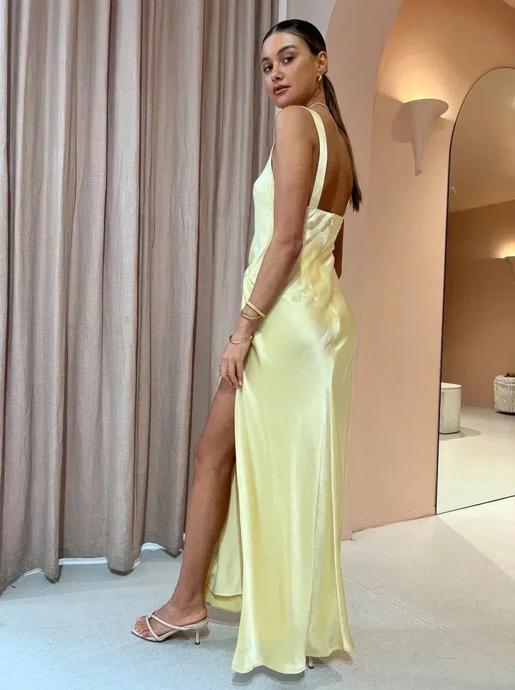 Anna Quan Etta Dress Champagne Lemon Size 8 photo 8