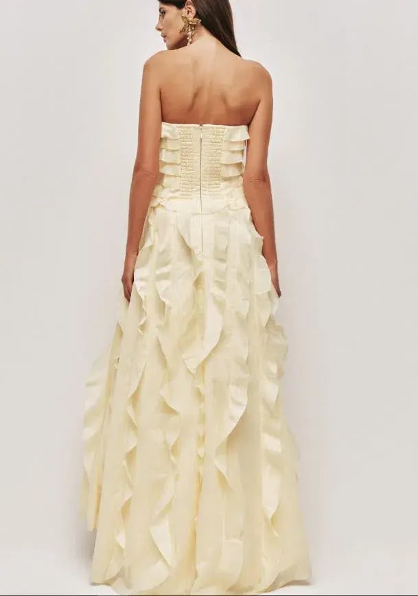 Aje Allaire Gown in Butter Yellow Size 10 photo 2
