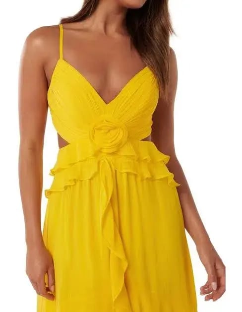 Forever New Harper Ruffle Maxi Dress Daffodil Size 8 photo 2