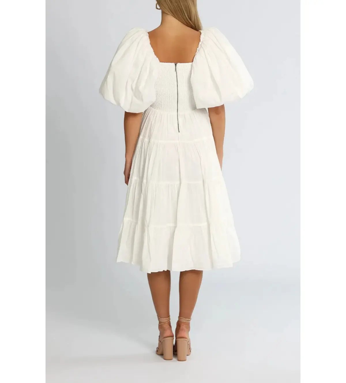 Aje Cherished Midi Dress Cream Size 8 photo 2