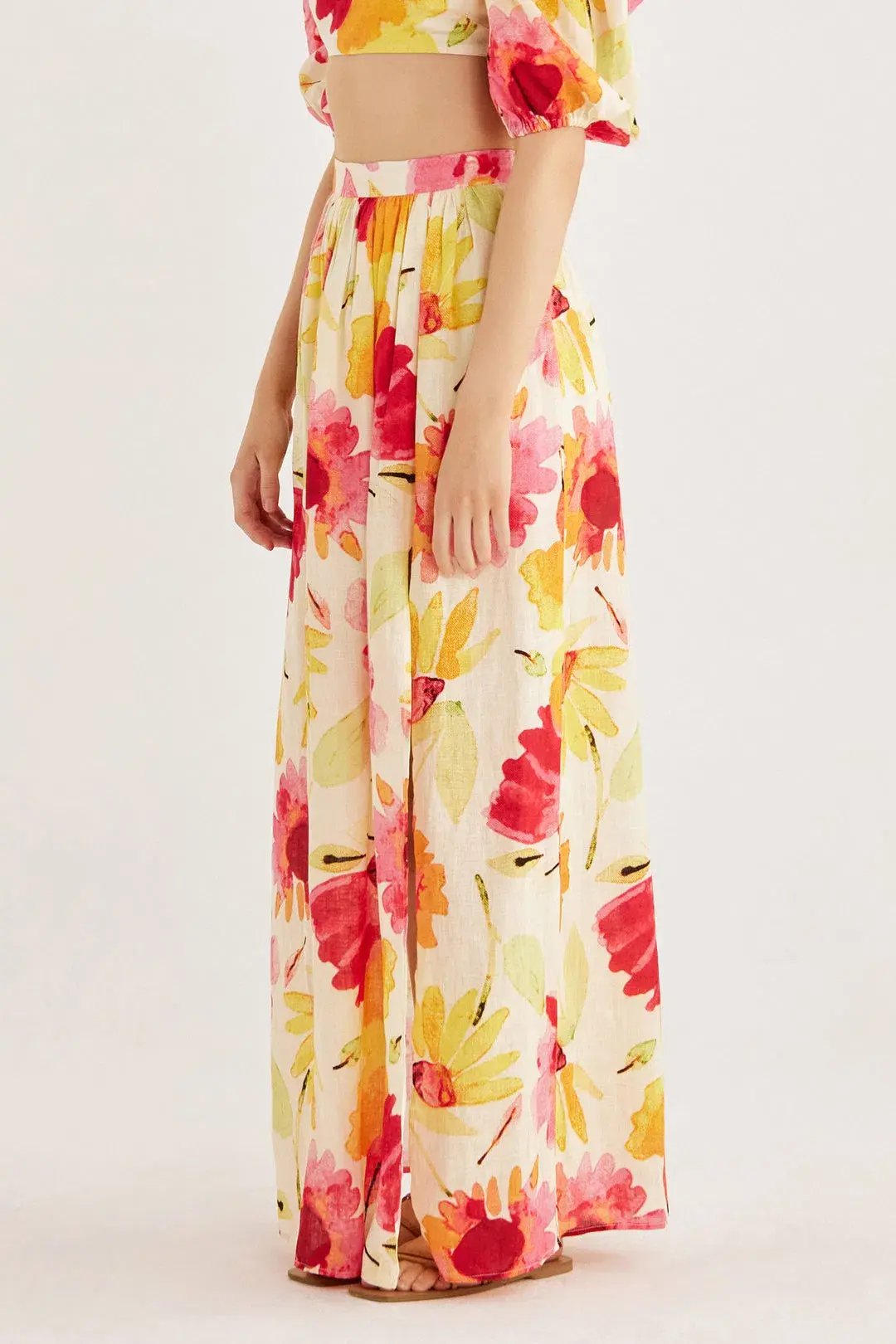 Rumer the Label Floral Linen Skirt Sunshine Floral Size Small / AU 8 photo 2