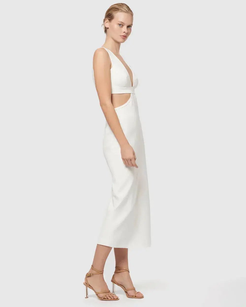 Manning Cartell Forbidden Fruit Midi Cut Out Dress White Size AU 6 photo 3