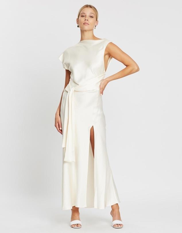 Bec & Bridge Piper Asymmetrical Midi Dress Ivory White Size 6 photo 3