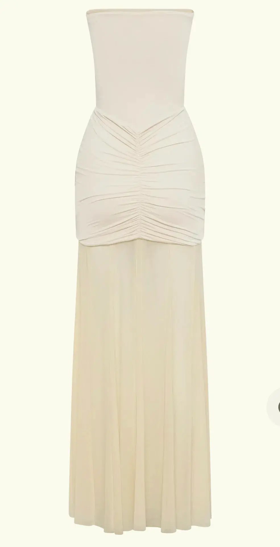 Meshki Caspian Slinky Mesh Off Shoulder Maxi Dress Ivory Size 6 photo 9