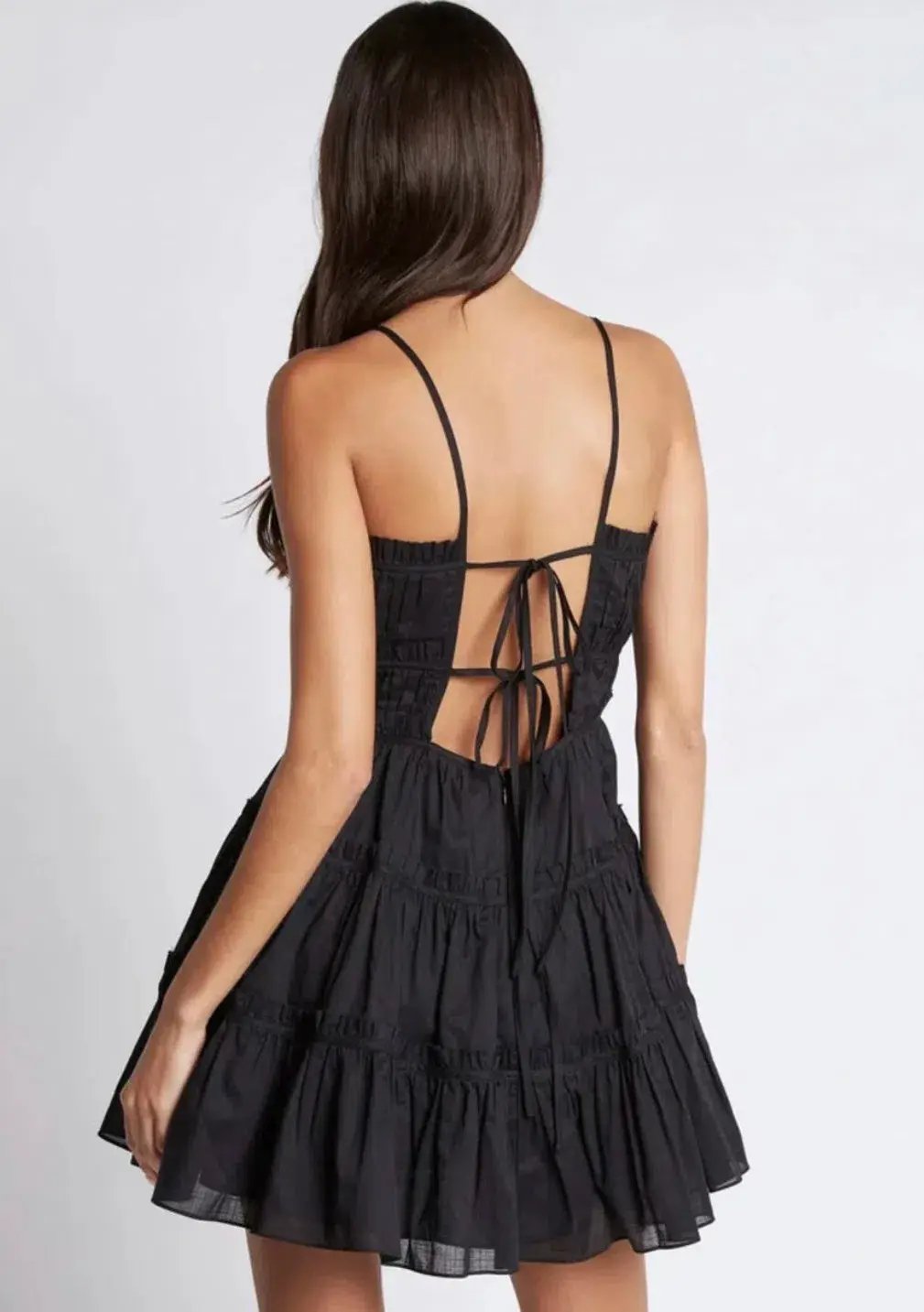 Aje Breathless Mini Dress Black Size 14 photo 3