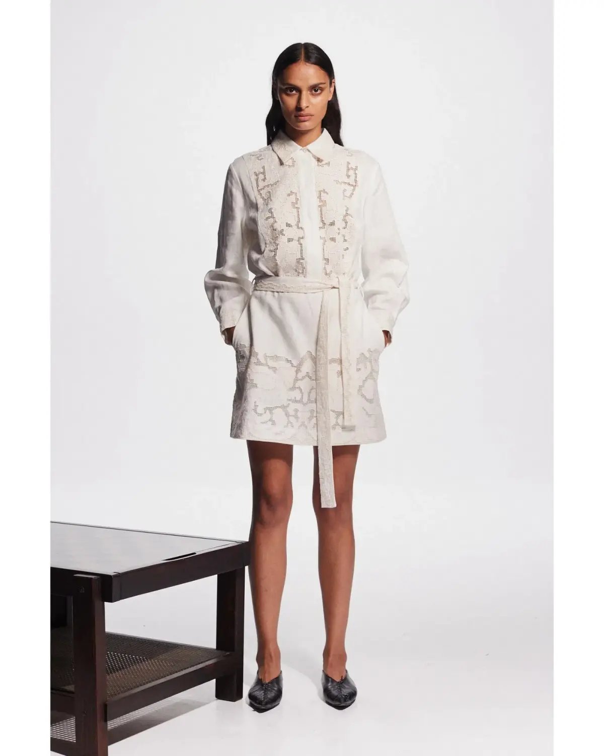 Alemais Pegasus Embroidered Mini Dress White Size AU 8 photo 2