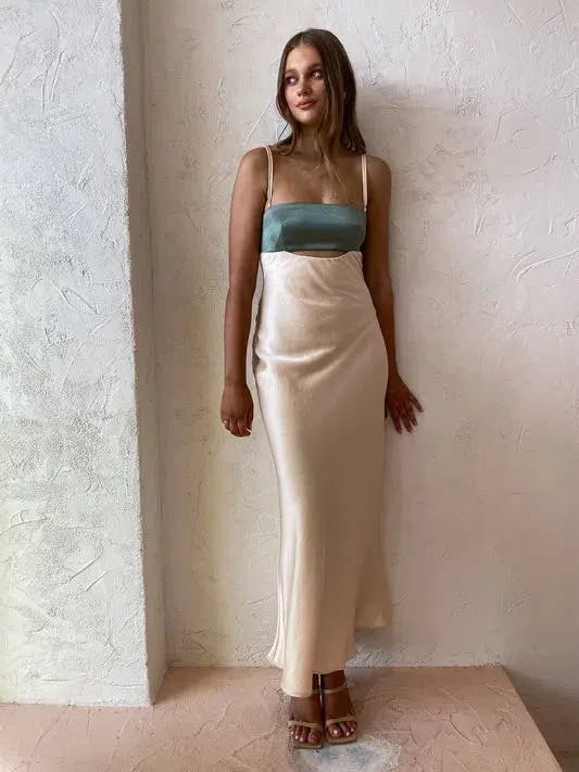 Bec and Bridge Carrie Dress Maxi Dress Green and White Size 10 photo 2