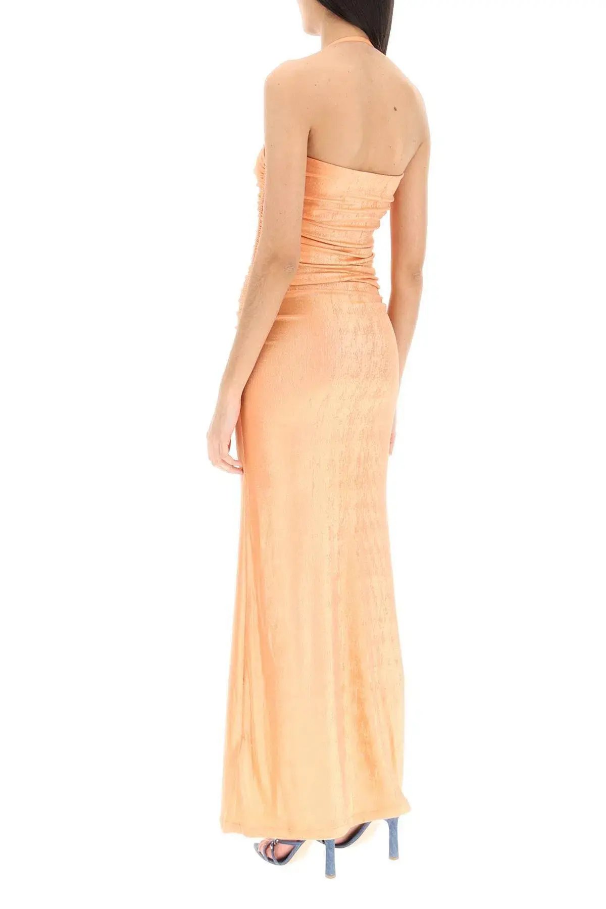 Diesel 'd-tru' Metallic Jersey Dress Pink Size 6 photo 3