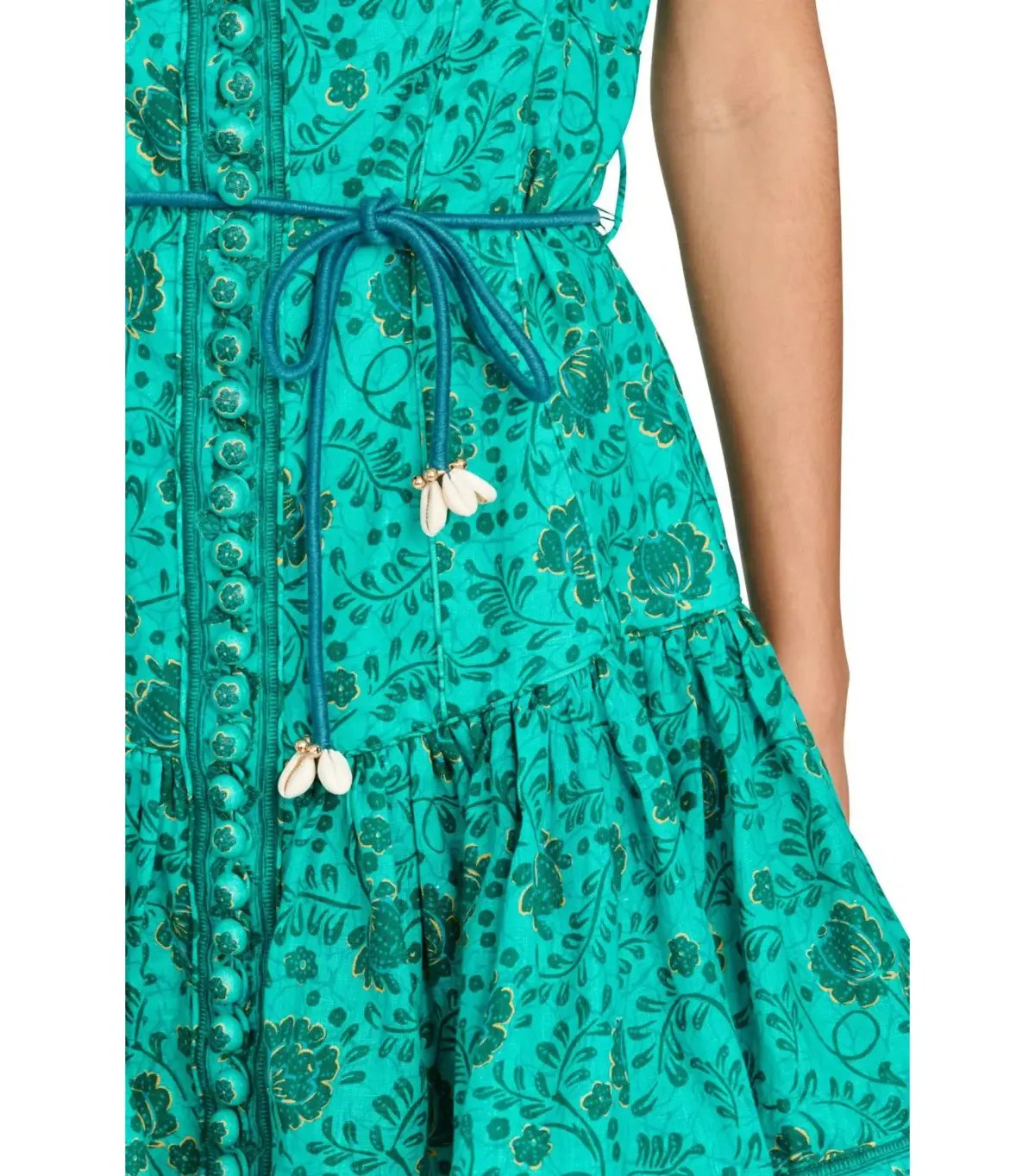 Zimmermann Lulu Panelled Flip High Neck Mini Dress in Jade Floral Print Size 2 / AU 12 photo 2