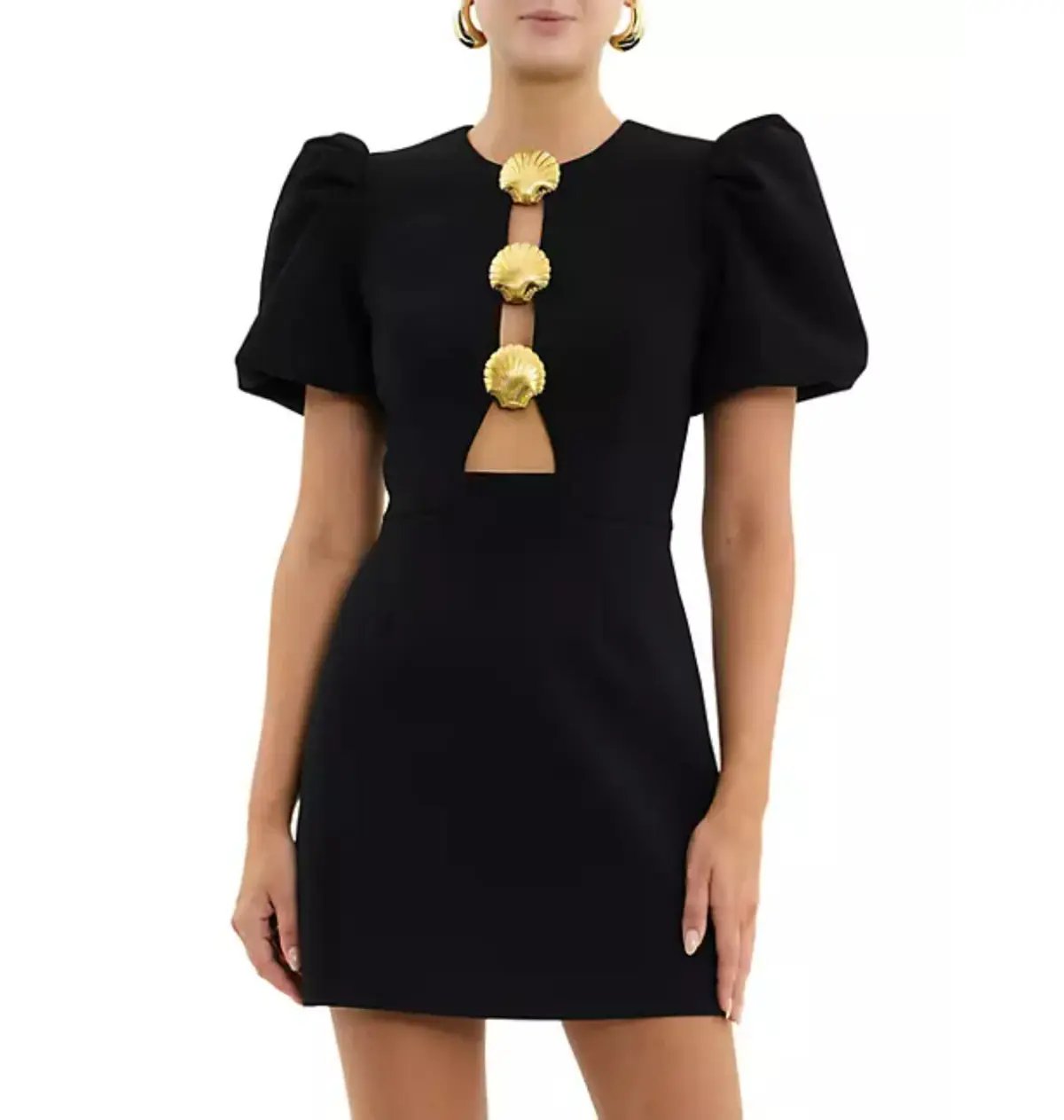 Rebecca Vallance Sirene Puff Sleeve Mini Dress Black Size AU 8 photo 2