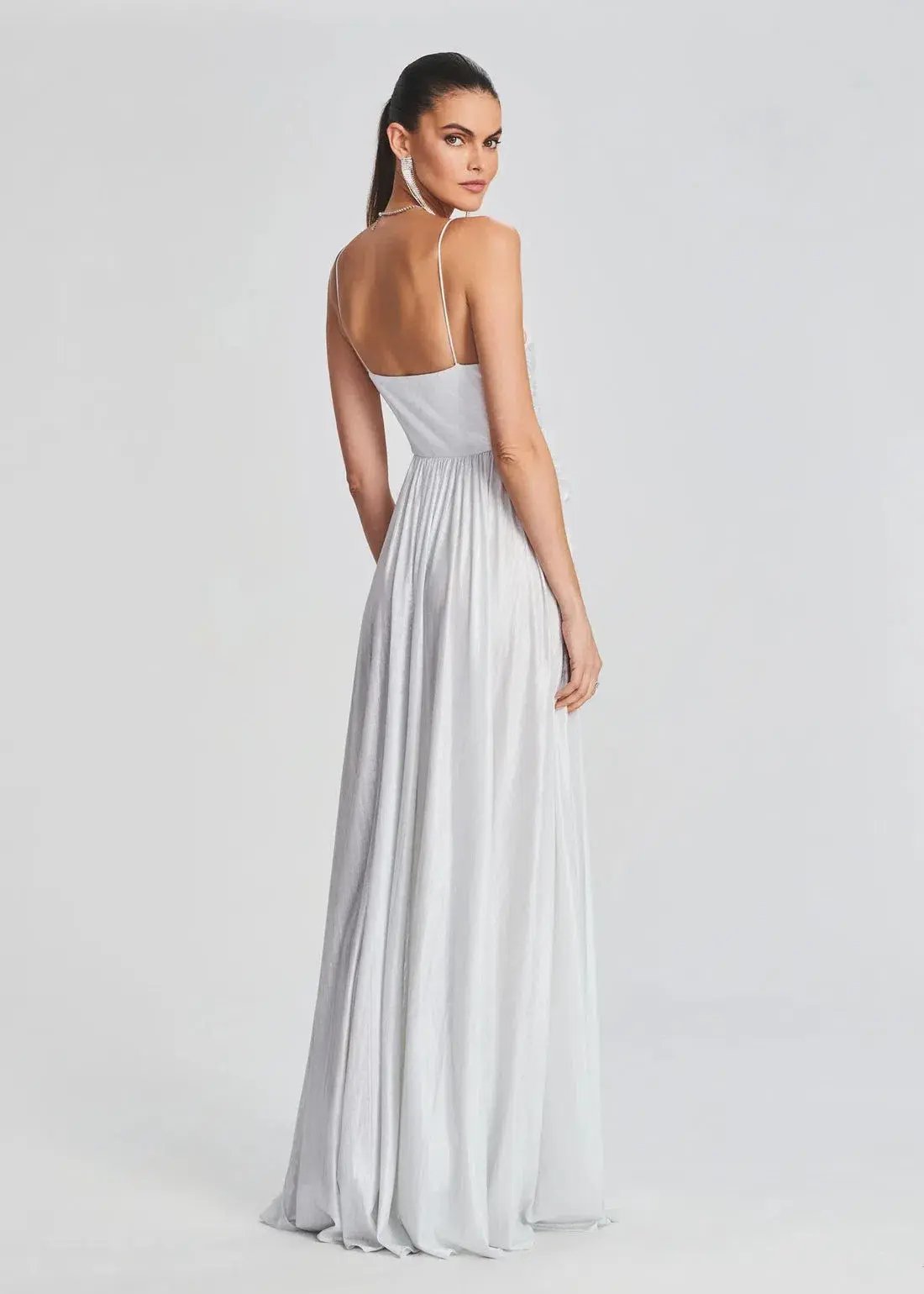 Retrofete Doss  Gown Silver Size S/Au 8 photo 3