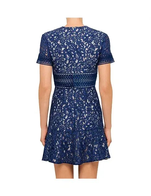 Lover Flora Flip Mini Dress Navy Print Size 8 photo 4