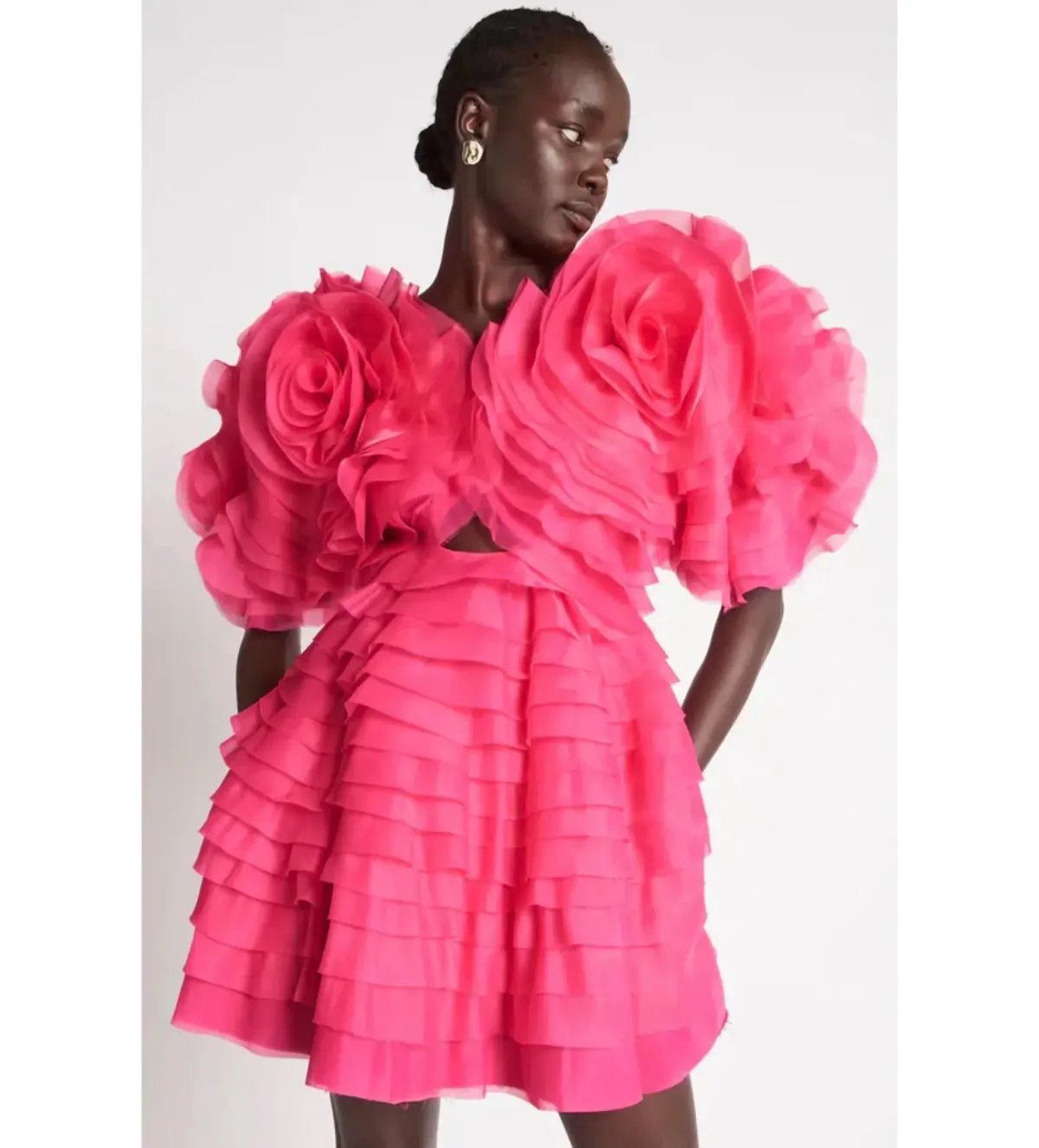 Aje Amour Ruffle Mini Dress Berry Pink Size 8 photo 2