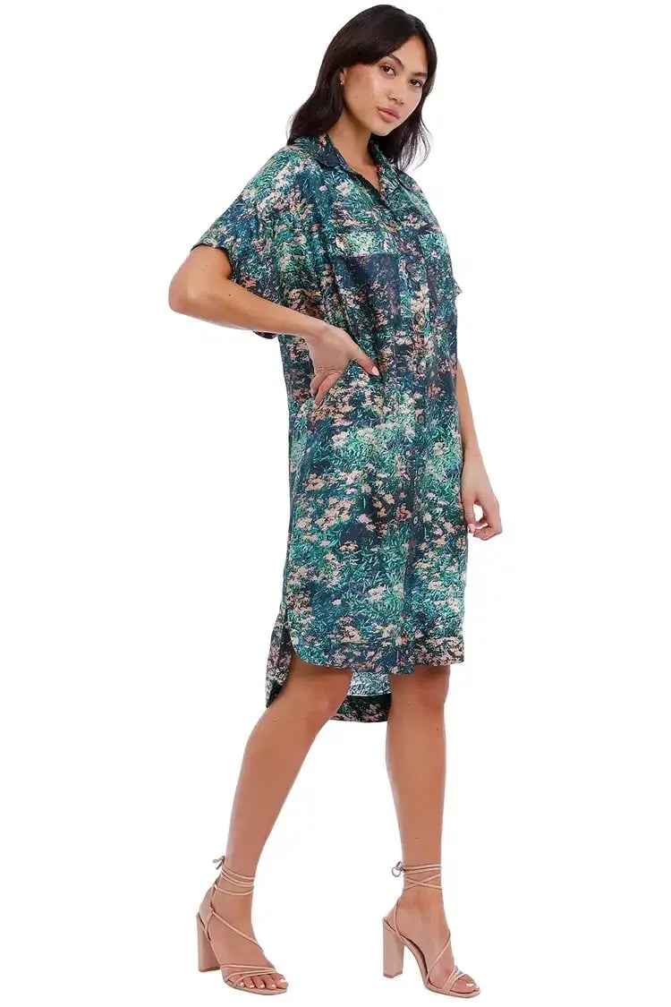 Ginger & Smart Night Grass Mini Shirt Dress Multi Size 14 photo 6