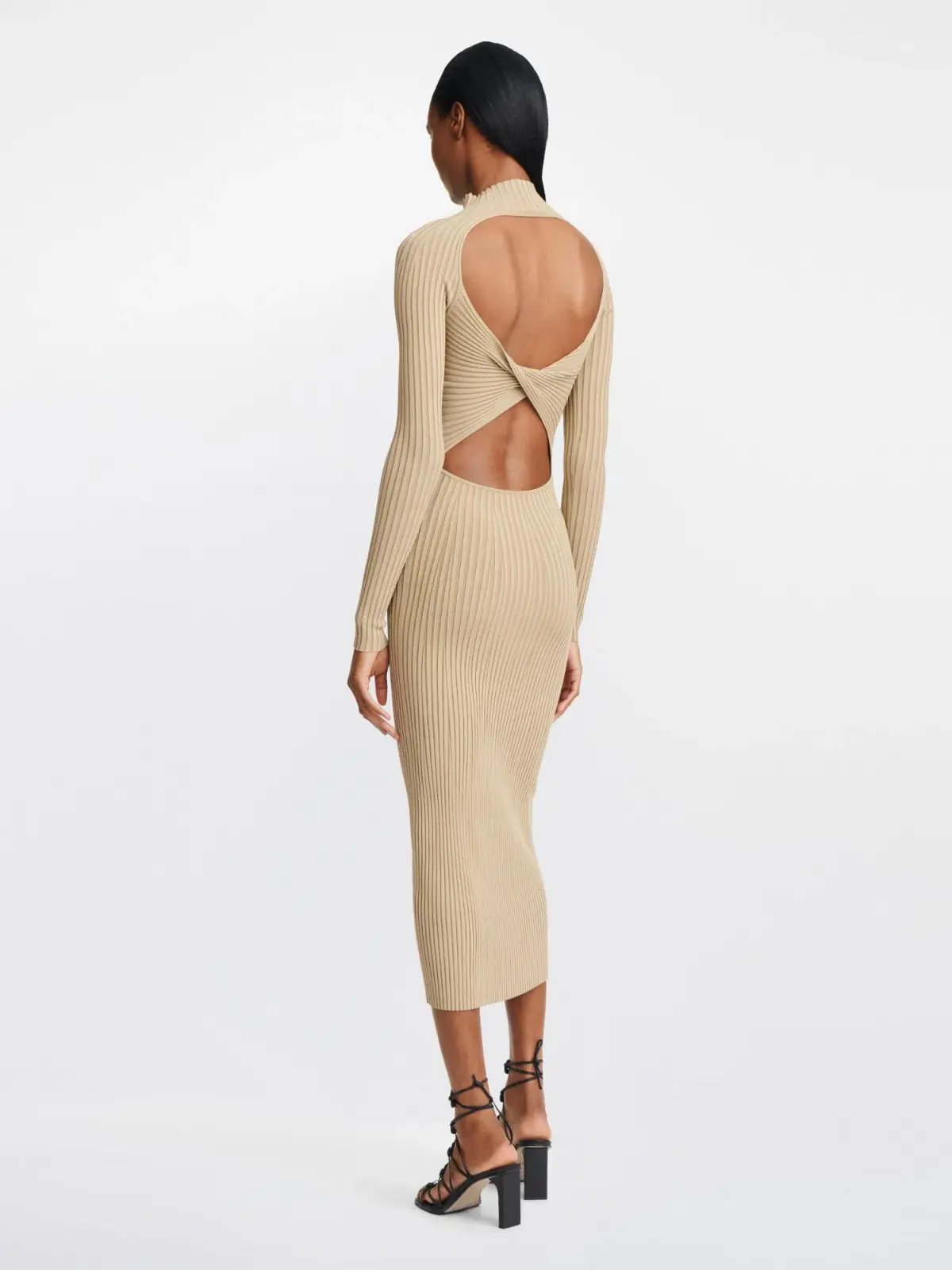 Dion Lee Stripe Rib Twist Dress Sahara Size 10 photo 5