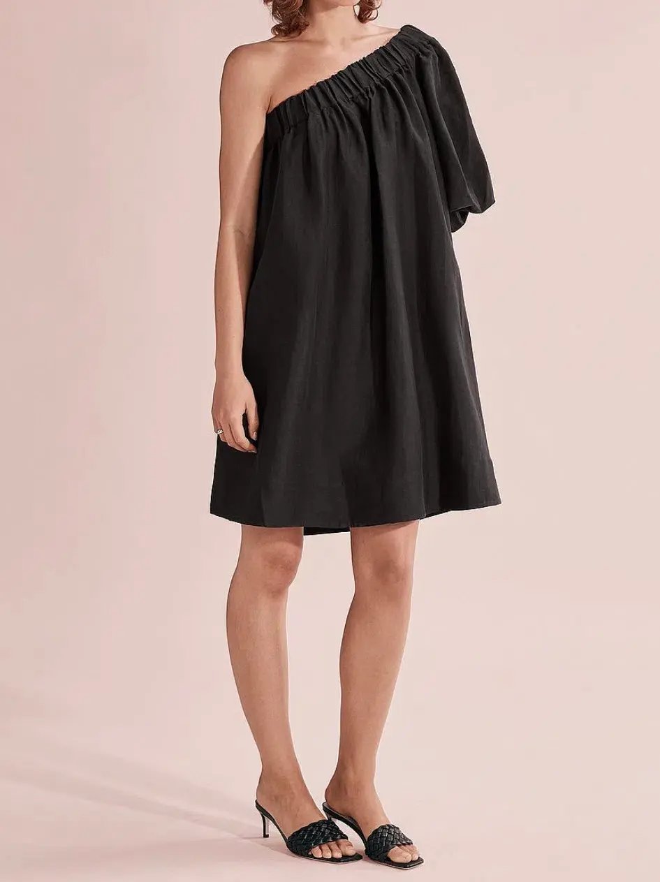 Country Road One Shoulder Mini Dress Black Size 6 photo 4