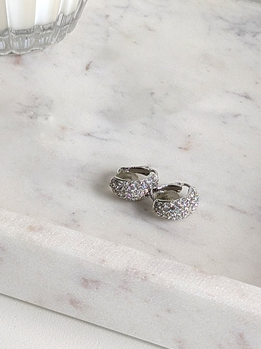Dior Vintage Swarovski Silver Crystal Earrings photo 4