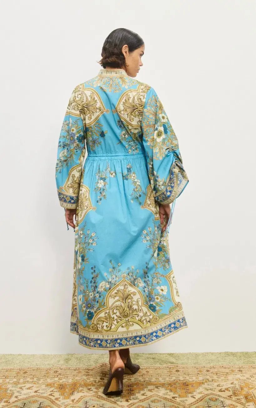 Alemais Cassie Pool Midi Dress in Blue Coral Floral Size 10 photo 4