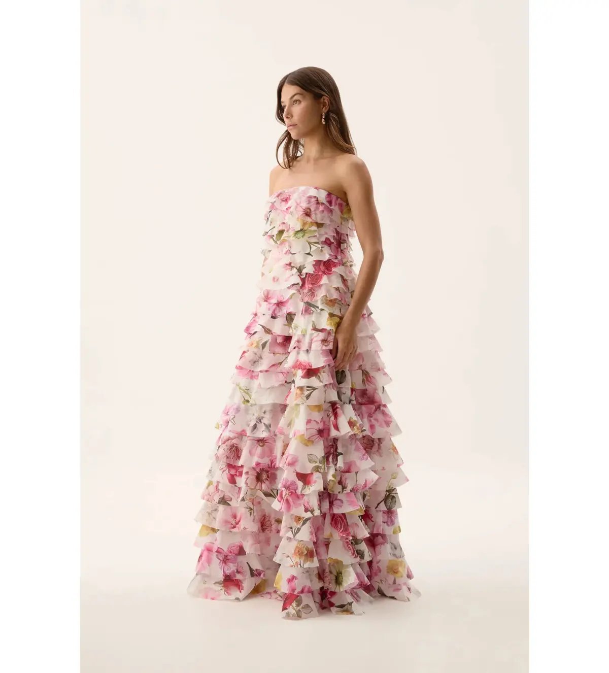 Aje Fleur Pleated Gown in Collage Floral Size AU 8 photo 2