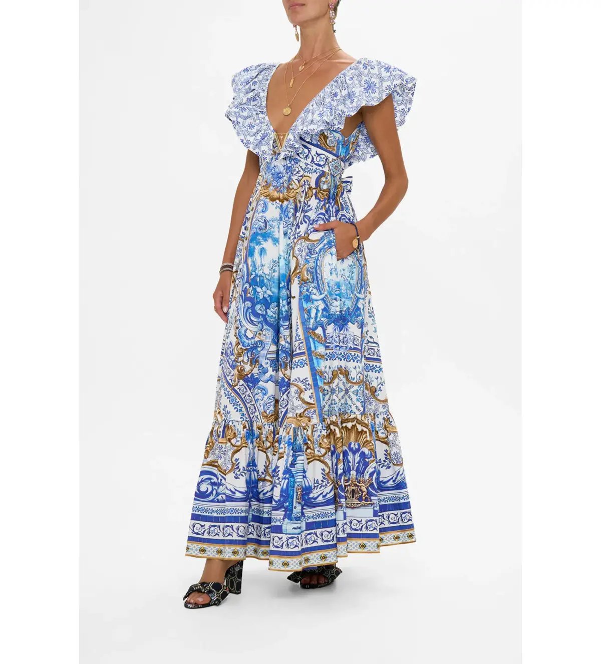 Camilla Azul Adventures Frill Neck Dress With Hardware Size 8 photo 2