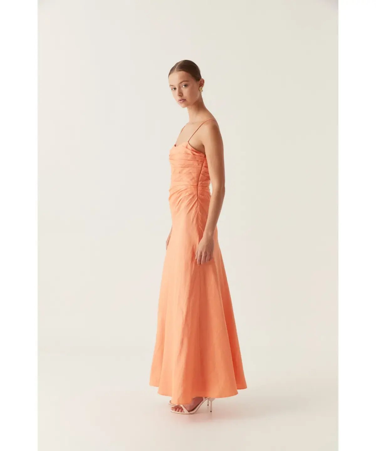 AJE Clarice Draped Maxi Dress Sunset Orange Size 14 photo 3