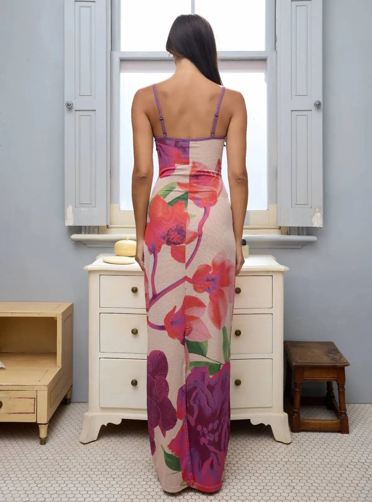 With Harper Lu Slip Dress Mesh Fuchsia Bloom Size S / AU 8 photo 3