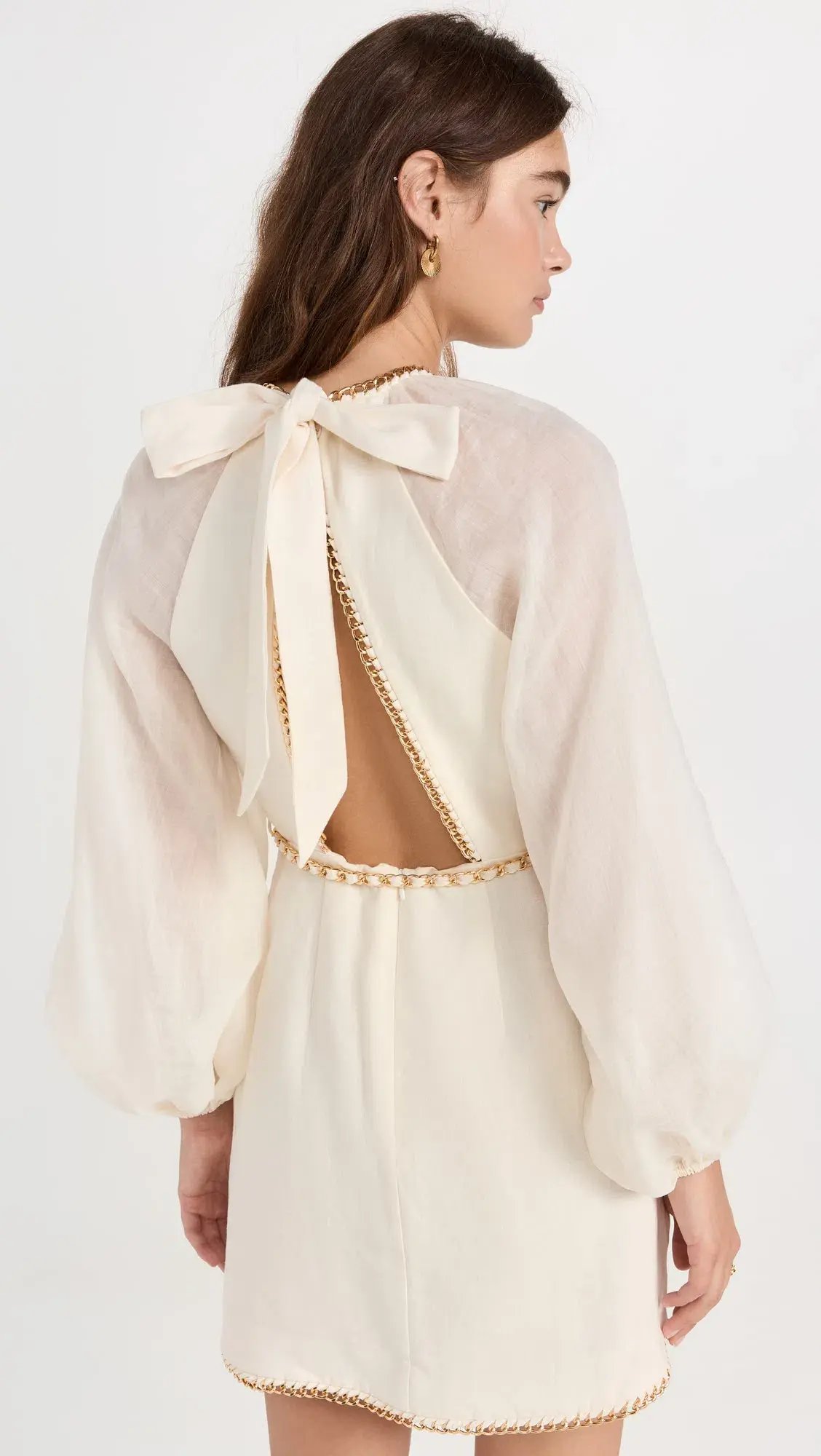 Zimmermann Rouleau Chain Mini Dress Cream Size 2/Au 12 photo 5
