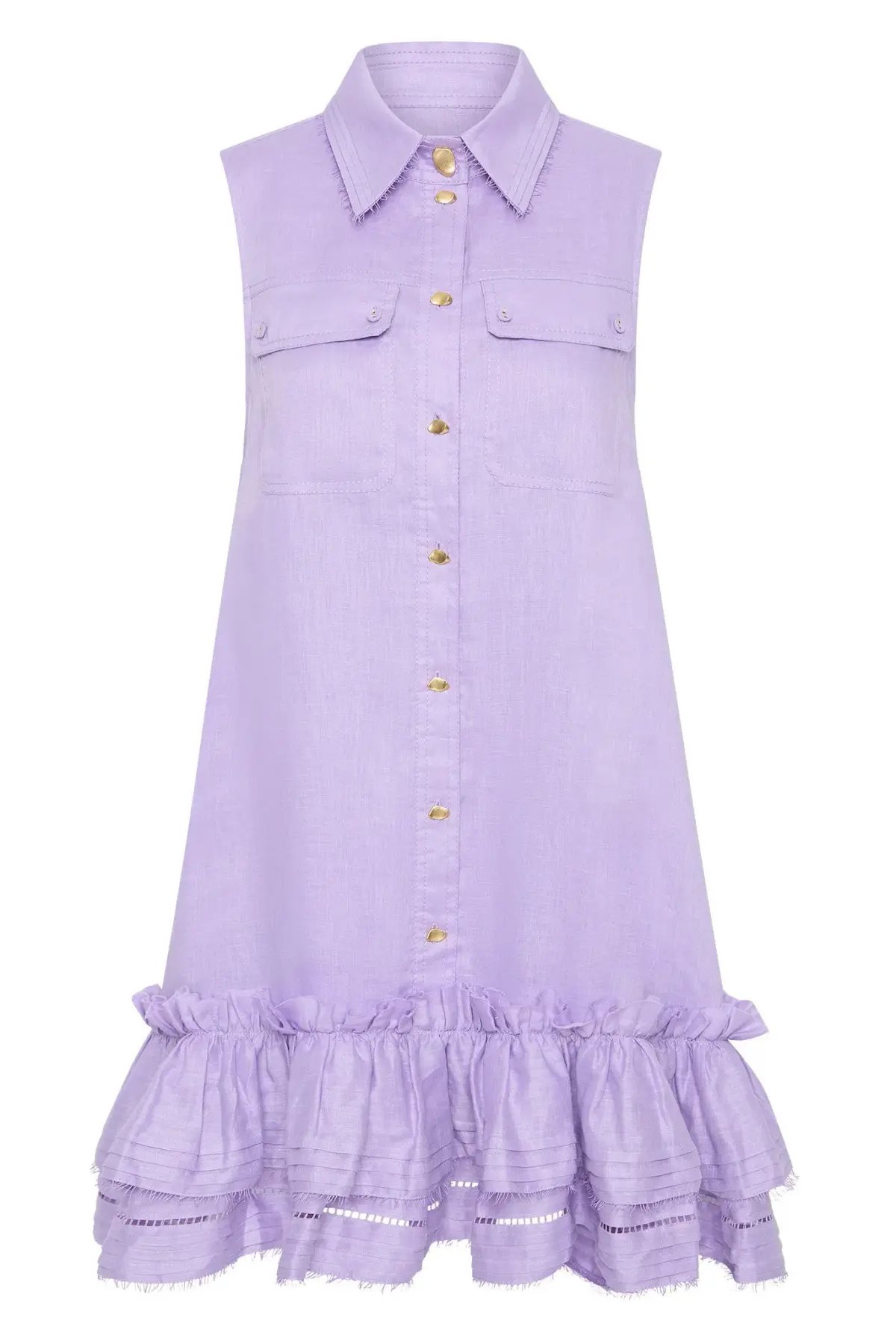 Aje Yvonne Sleeveless Mini Dress Lilac Size 16 photo 3