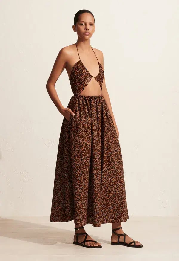 Matteau Bandeau Tie Dress Brown Size 8 photo 2