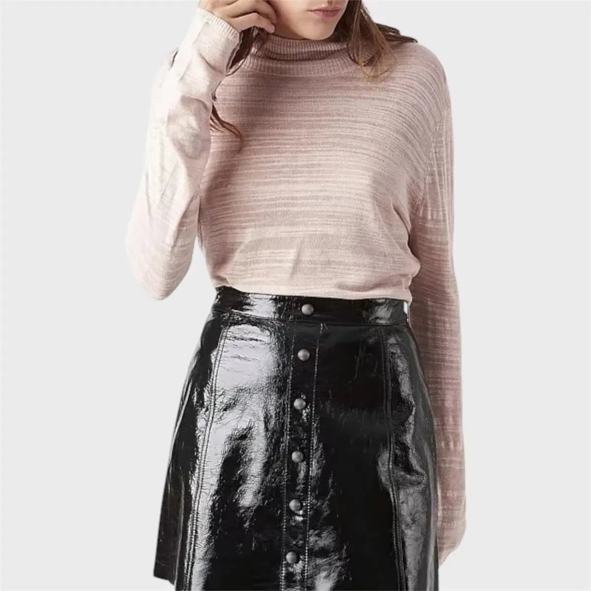 Aje Pallenberg Patent Leather Mini Skirt Black Size 10 / M photo 5