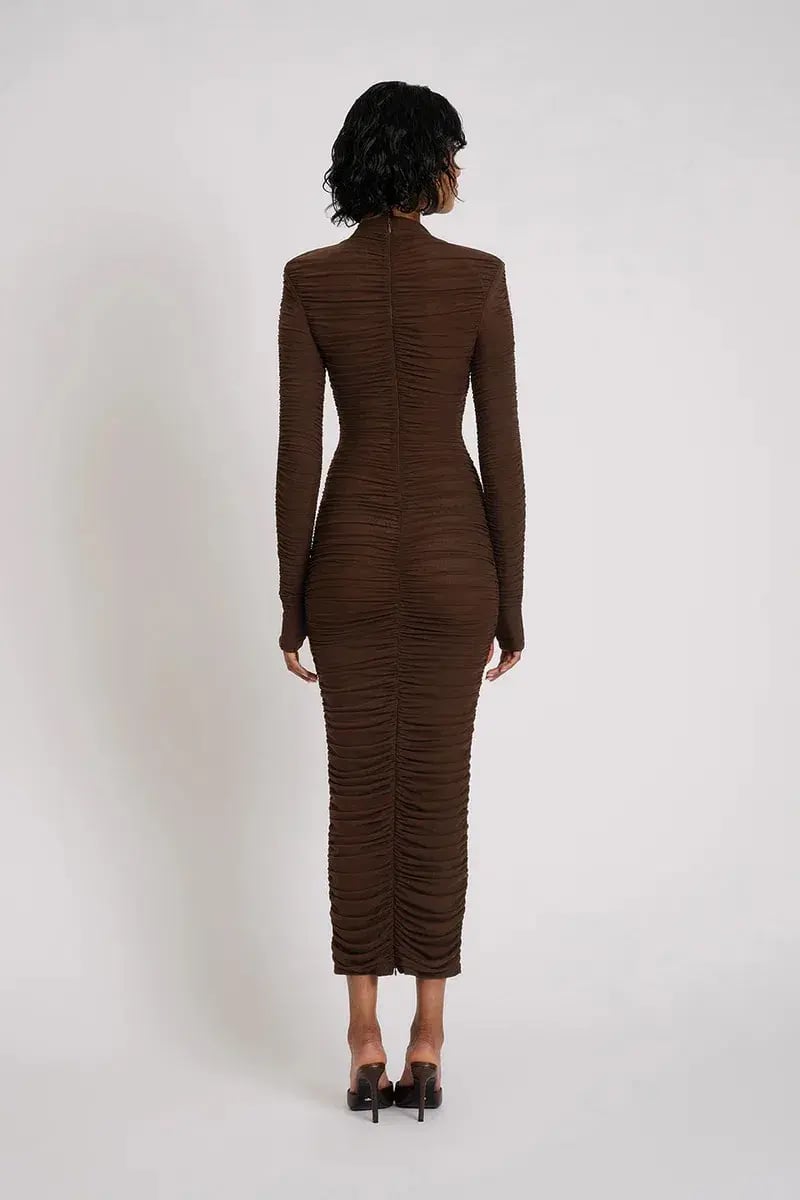 Eliya The Label Melissa Midi Dress Brown Size 8 photo 4