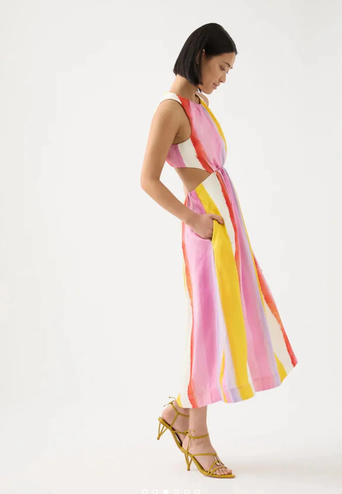 Aje Imagination Cut Out Midi Dress Multi Size 8 / S photo 2