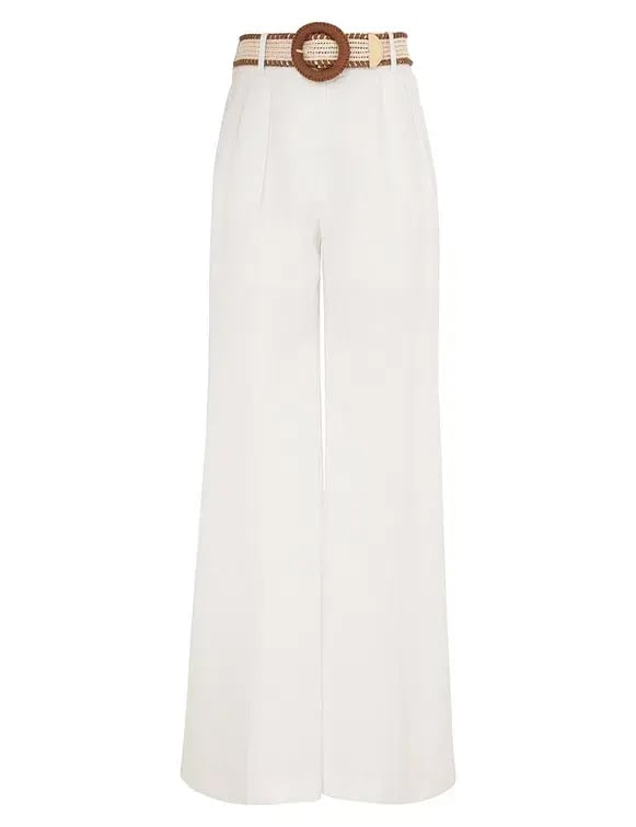 Zimmermann Golden Tuck Pant in Ivory Size 1 / AU 10 photo 4