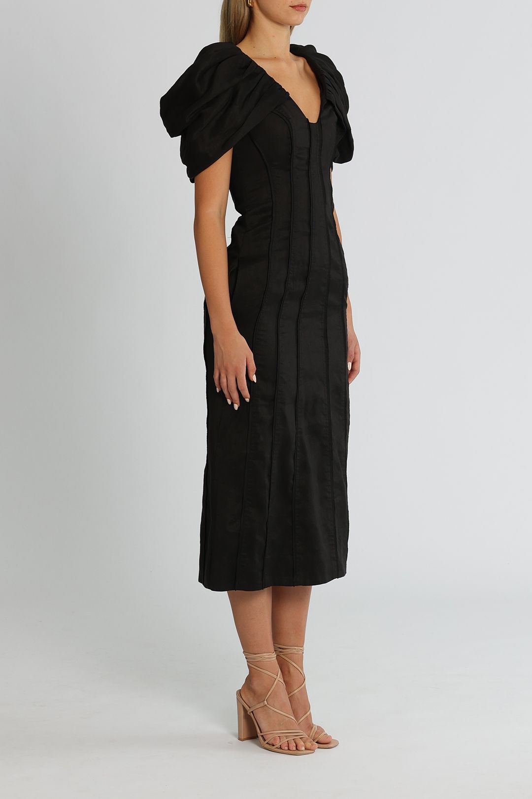 Admiral Butterfly Midi Dress - Black photo 2