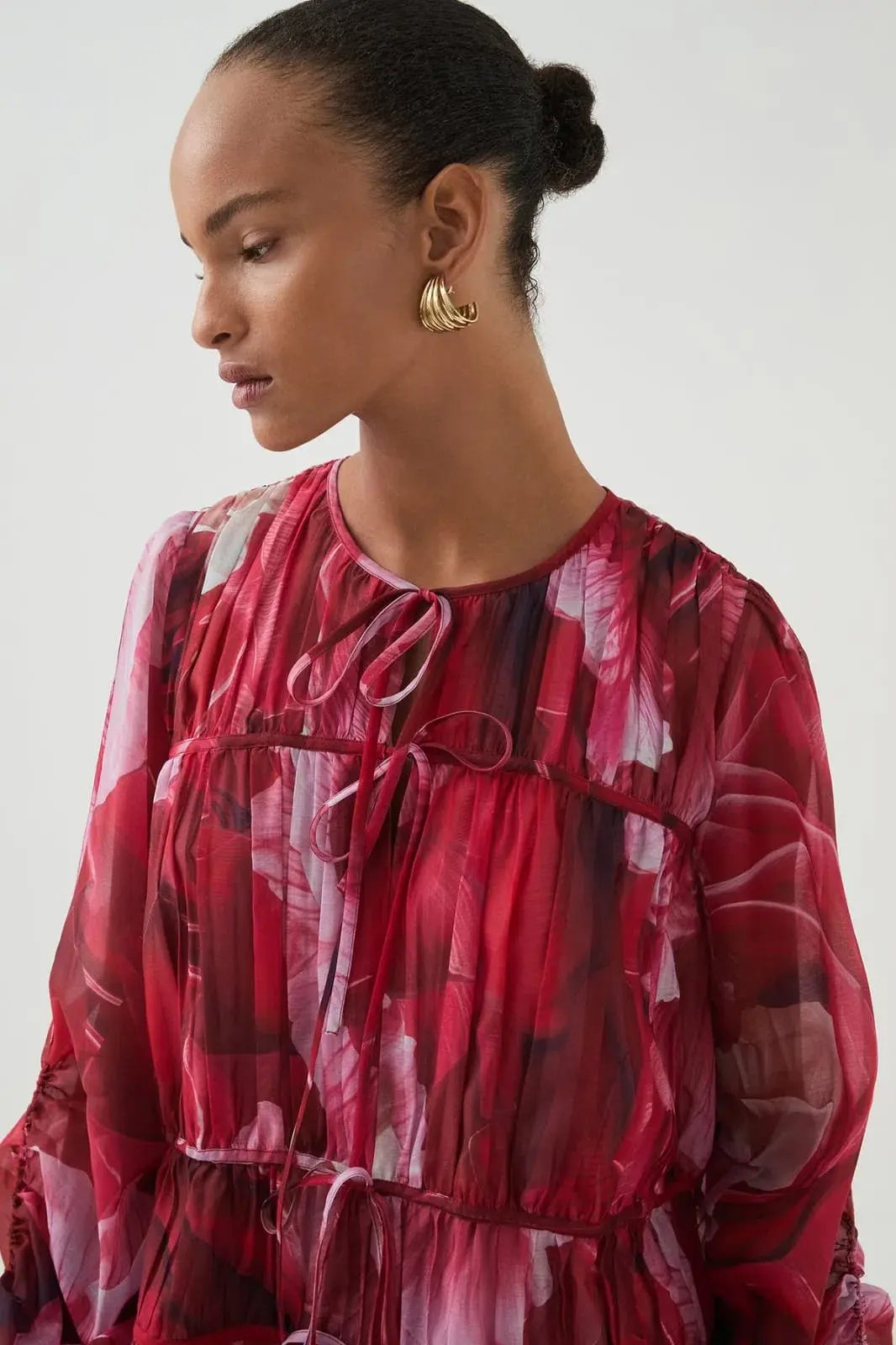 Aje Flora Mini Dress Red Size 8 photo 3