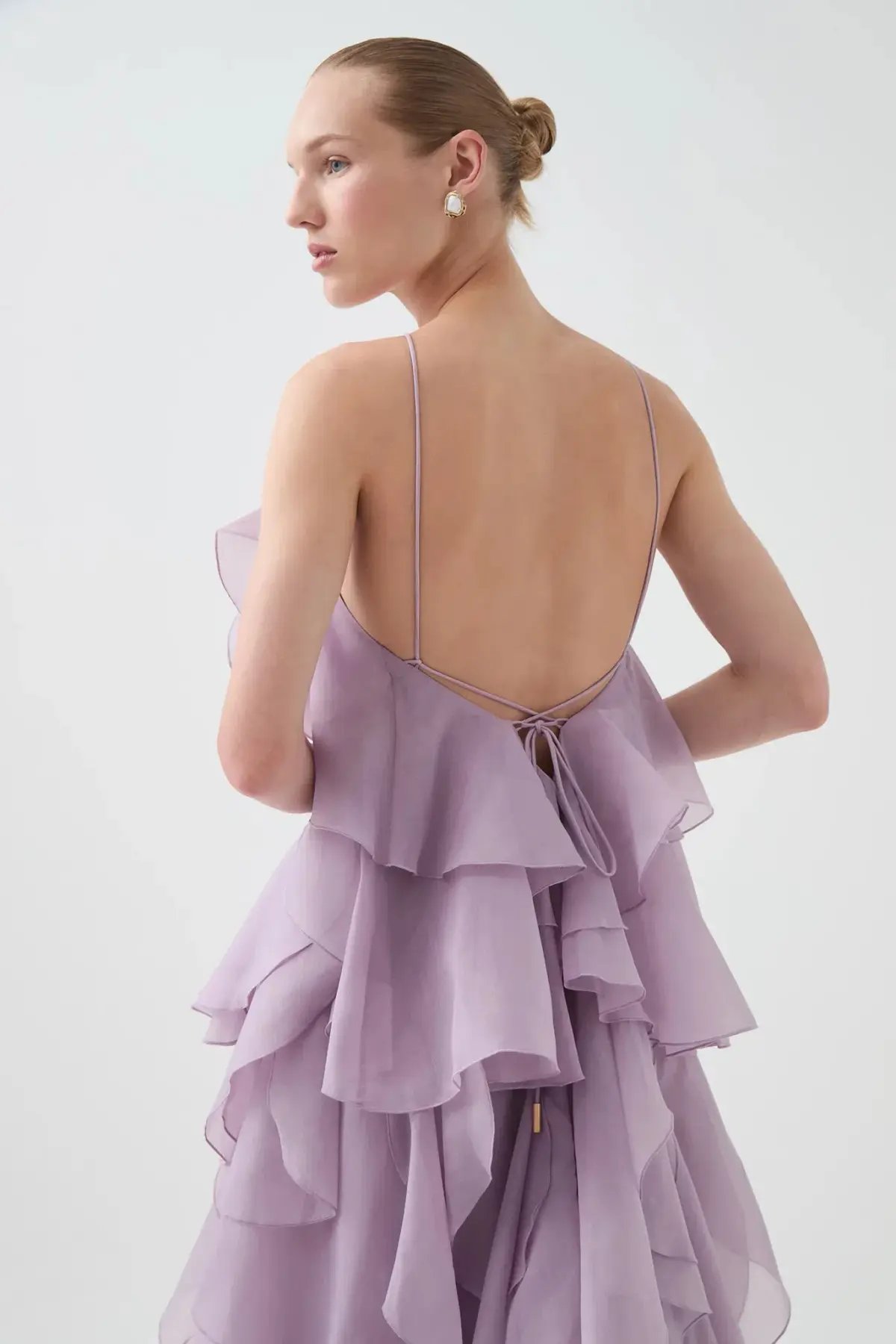 Aje Pandorea Layered Maxi Dress in Lilac Size AU 12 photo 2