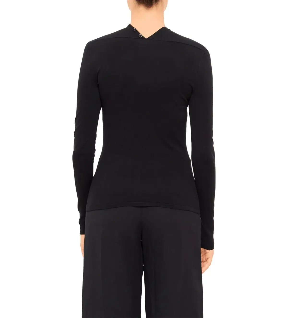 Alexander Wang Long Sleeve High Neck Cardigan Black One Size photo 5