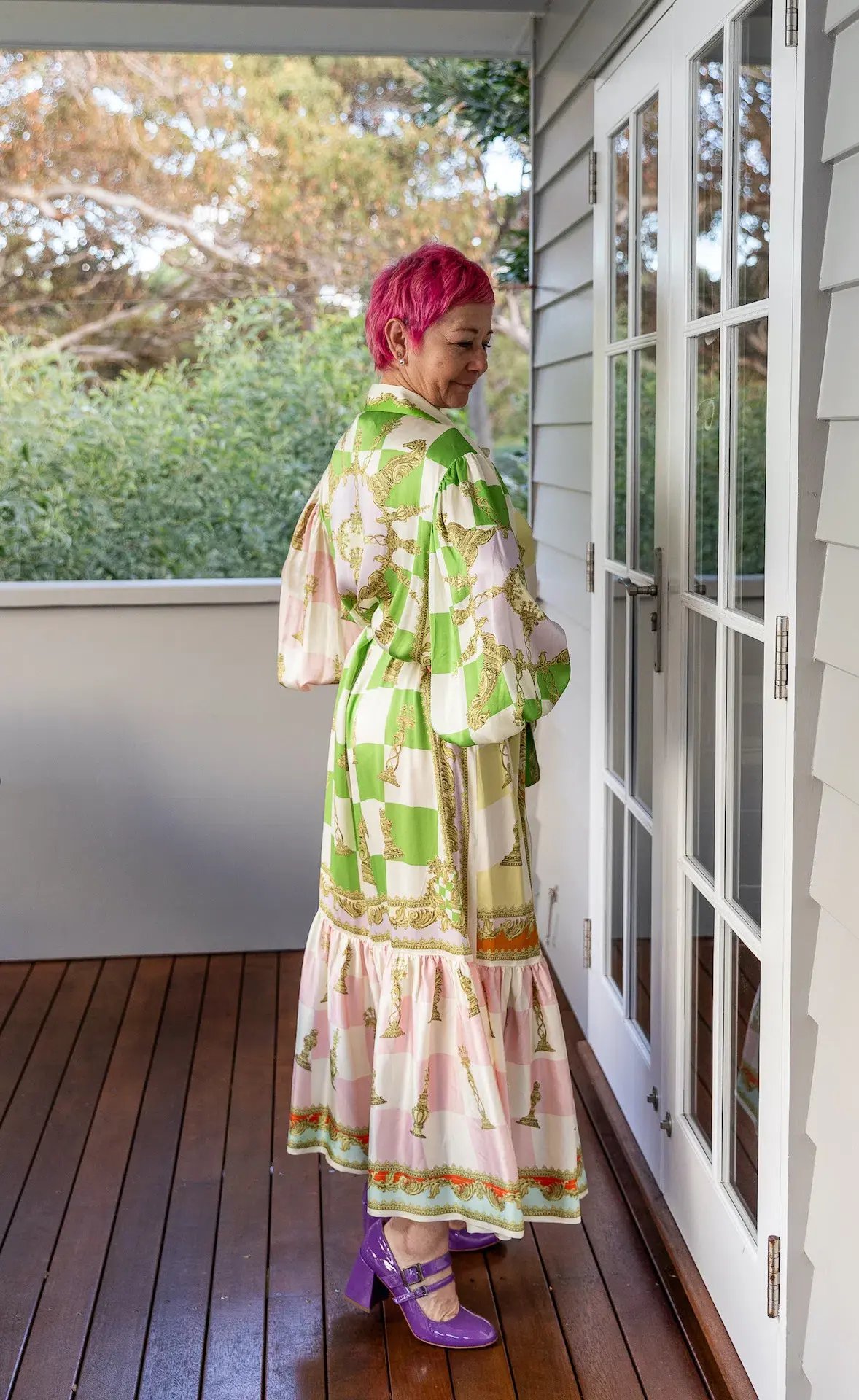Alemais Checkmate Silk Midi Shirtdress Multi Size 16 photo 5